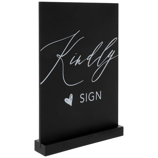 Black Guest Book Wood Sign